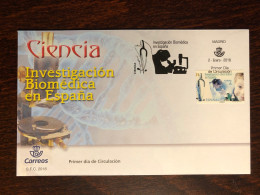 SPAIN FDC COVER 2018 YEAR BIOMEDICAL GENETICS DNA HEALTH MEDICINE STAMPS - FDC