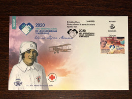 SPAIN FDC COVER 2020 YEAR NURSES SANITARY RED CROSS HEALTH MEDICINE STAMPS - FDC