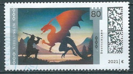 ALLEMAGNE ALEMANIA GERMANY DEUTSCHLAND BUND 2021 LEGENDS OF GERMANY: THE NIBELUNGEN USED MI 3632 YT 34010 - Gebraucht