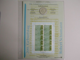 BRD, Numisblatt 1/2010, Robert Schumann - Other & Unclassified