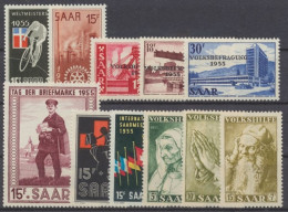 Saarland, MiNr. 357-367, Jahrgang 1955, Postfrisch - Sonstige & Ohne Zuordnung