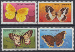 Türkei, Schmetterlinge, MiNr. 2833-2836, Postfrisch - Other & Unclassified
