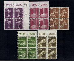 Deutschland (BRD), MiNr. 1134-1138, Viererblöcke, Postfrisch - Unused Stamps