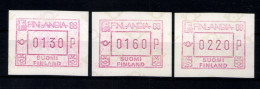 Finnland, Automaten, MiNr. 2, 3 Werte, Postfrisch - Other & Unclassified