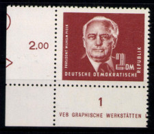 DDR, MiNr. 326, Ecke Links Unten, Halber Druckvermerk, Postfrisch - Nuevos