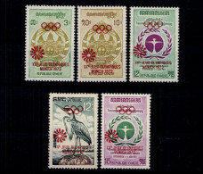 Kambodscha, Olympiade, MiNr. 344-348, Postfrisch - Camboya