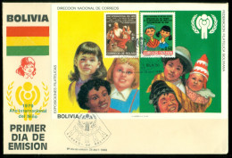 Bolivia 1979 IYC International Year Of The Child MS FDC(XL) - Bolivie