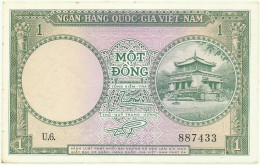 SOUTH VIET NAM - 1 DONG - ND ( 1956 ) - P 1 - AUnc. - SÉRIE U.6. - Temple - VIETNAM - Vietnam