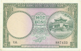 SOUTH VIET NAM - 1 DONG - ND ( 1956 ) - P 1 - AUnc. - SÉRIE U.6. - Temple - VIETNAM - Viêt-Nam