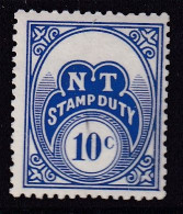 Northern Territory 1978 No Wmk 10c Stamp Duty Mint Never Hinged - Revenue Stamps