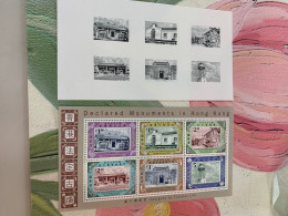 Hong Kong Stamp MNH Declared Monuments Post Office Police Station Lighthouse With Black Print - Covers & Documents