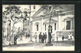 Postal Gibraltar, Passanten In Der Church Street  - Gibraltar