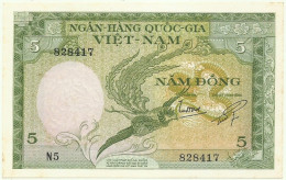 SOUTH VIET NAM - 5 DONG - ND ( 1955 ) - P 2 - AUnc. - SÉRIE N 5 - Bird - VIETNAM - Viêt-Nam