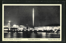 AK London, Festival Of Britain 1951, South Bank Exhibition, South Bank Floodlit, Ausstellung  - Expositions