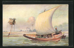 Künstler-AK Christopher Rave: Marine-Galerie, Karte Nr. 102, Boot Von Den Molukkeninseln  - Sonstige & Ohne Zuordnung