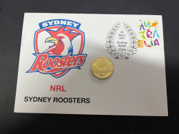 29-3-2024 (4 Y 23) Australian New $ 1.00 Coin (NRL Sydney Roosters) Released 28-3-2024 (1 X Coin On Cover) - Dollar