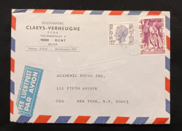 DM)1974, BELGIUM, LETTER SENT TO U.S.A, AIR MAIL, WITH STAMPS, BALDUINO, "ANGEL", VAN EYCK BROTHERS, XF - Other & Unclassified