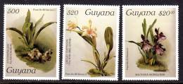 GUYANA - 1987 SANDERS REICHENBACHIA ORCHID FLOWERS 21st ISSUE SET (3V) FINE MNH ** SG 2180-2182 - Guyana (1966-...)