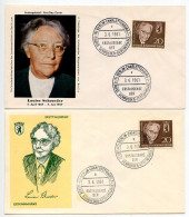 Germany, Berlin 1961 2 FDCs Scott 9N192 Louise Schroeder, Mayor Of Berlin - 1948-1970