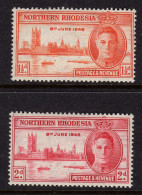 NORTHERN RHODESIA - 1946 VICTORY SET (2V) FINE MNH ** SG 46-47 - Northern Rhodesia (...-1963)