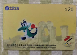 Beijing Telecom Prepaid Phonecard, 21st Universiade-table Tennis,from A Set Of 12, Used - Chine