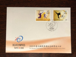 TAIWAN ROC FDC COVER 2009 YEAR DEAFLYMPICS SPORTS FOR DEAF PEOPLE HEALTH MEDICINE STAMPS - FDC