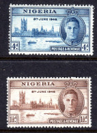 NIGERIA - 1946 VICTORY SET (2V) FINE MOUNTED MINT MM * SG 40-41 - Nigeria (...-1960)