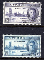 CYPRUS - 1946 VICTORY SET (2V) FINE MNH ** SG 164-165 - Cyprus (...-1960)