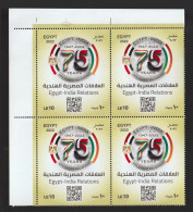 EGYPT 2022 JOINT ISSUE WITH INDIA 75TH ANNIVERSARY OF EGYPT INDIA DIPLOMATIC RELATIONS BOCK OF 4 STAMPS MNH - Gezamelijke Uitgaven