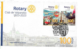 #2639A CHILE 2023 VALPARAISO ROTARY CLUB CENTENARY PAIR YV 2194-5 FDC - Chile