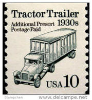 1991 USA Transportation Coil Stamp Tractor Trailer Sc#2458  History Car Truck Post - Automobili