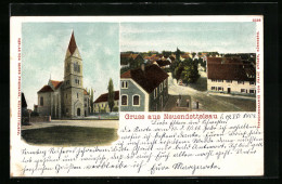 AK Neuendettelsau, Kirche Und Strassenpartie Aus Der Vogelschau  - Neuendettelsau