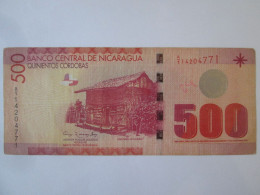 Rare Year! Nicaragua 500 Cordobas 2007 Banknote,see Pictures - Nicaragua