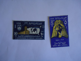 UAR   EGYPT   MNH 2 STAMPS SIMBEL  ART - Andere & Zonder Classificatie