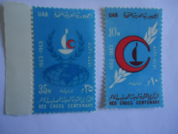 UAR   EGYPT   2 MNH  STAMPS RED CROSS - Croce Rossa