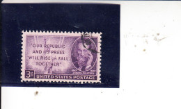 STATI UNITI  1947 - Yvert  498° - Pulitzer - Used Stamps