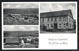 AK Langscheid / Oberwesel, Ortsansicht Mit Der Kirche, Gasthaus N. Schmitt  - Oberwesel
