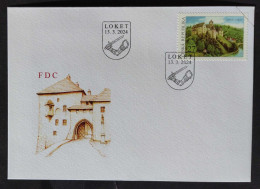 CZECH REPUBLIC 2024 FDC - LOKET CASTLE, Beauties Of Our Country, First Day Cover - FDC