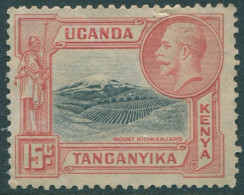 Kenya Uganda And Tanganyika 1935 SG113 15c Black And Scarlet KGV Killimanjaro #1 - Kenya, Ouganda & Tanganyika