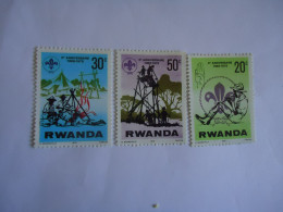 RWANDA MNH 3 STAMPS  1978  SCOUTING - Ongebruikt