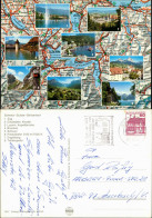 Schweiz Landkarte Mit Städte-Fotos Ua. Zug, Schwyz, Engelberg Uvm. 1980 - Non Classés