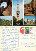 Postcard Fünfkirchen Pécs (Pečuh) MB: Fernsehturm, Straßen 1975 - Hungría