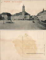 Ansichtskarte Königsbrück Kinspork Marktplatz, Geschäfte, Auto 1912 - Königsbrück
