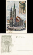 Litho AK Nürnberg Kirche, Pfarrhof Chörlein, Brautthüre Neujahr Litho-AK 1900 - Nuernberg