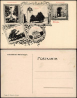 Görzke MB-Karte Mit Burgwall, Postamt, Kirchenportal, Siegesdenkmal 1910 - Altri & Non Classificati