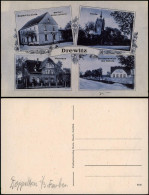 Drewitz-Möckern MB-AK Gasthof Zur Linde, Pfarrhaus, Str.  Schule, Kirche 1910 - Altri & Non Classificati