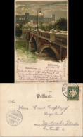 Haidhausen-München Maximiliansbrücke - Signierte Künstlerkarte 1899 - Muenchen