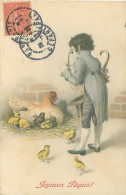 M M Vienne -  Joyeuses Paques - Enfants Lunettes Oiseaux   R 656 - Vienne