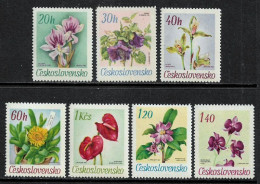 CZECHOSLOVAKIA STAMPS, SET OF 7, FLOWERS, FLORA, MNH - Unused Stamps