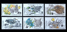 CZECHOSLOVAKIA STAMPS, SET OF 6, FAUNA, MNH - Neufs